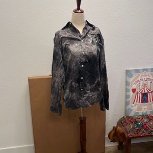 Vintage Acid Washed Design Mens Shirt (Medium)